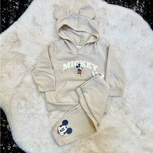 Disney Mickey Mouse Cream Hoodie and Pants Set
